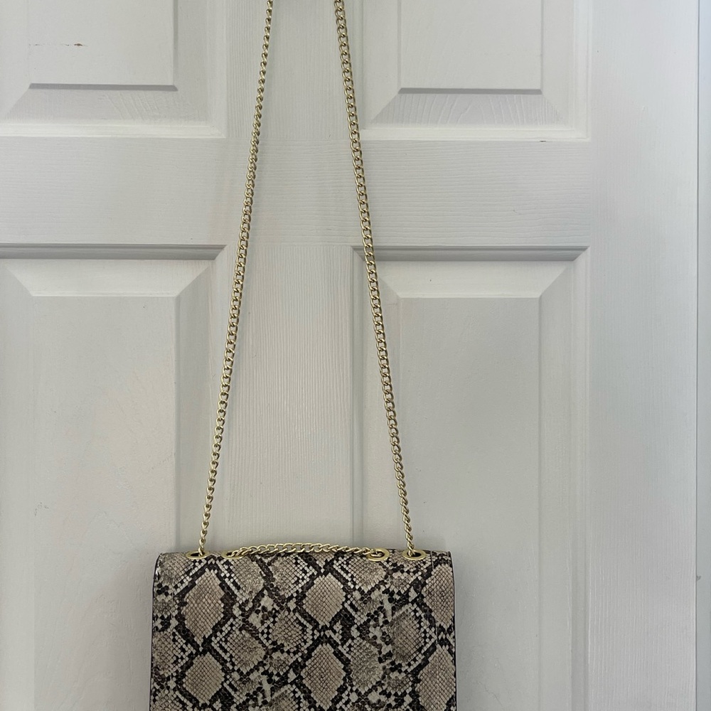 Bcbg Python Pattern Shoulder Bag - Black And Cream - image 2